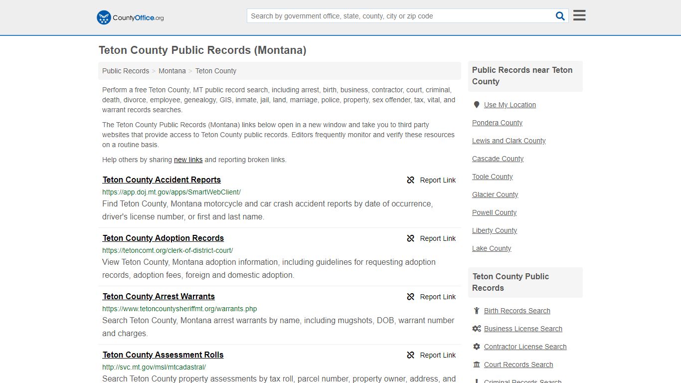 Public Records - Teton County, MT (Business, Criminal, GIS ...