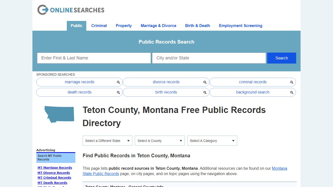 Teton County, Montana Public Records Directory